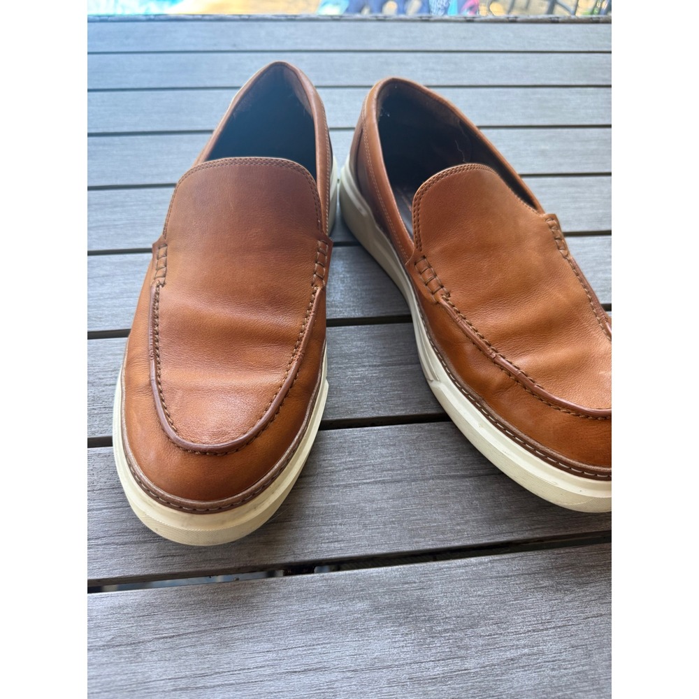 Allen Edmonds Burke Venetian 10EEE slip-on tan leather sneakers office interview